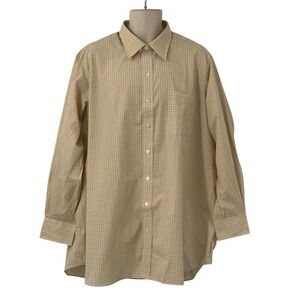 Hamilton 1883 Men's Long Sleeve Button Down Shirt Checkered Yellow Black Size XL